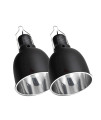 REPTI ZOO Reptile Light Fixture 2 Packs 5.5 Inch Deep Dome Lamp Cap Lamp Fixture Optical Reflection Cover for Reptile Glass Terrariums