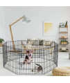 Pet Playpen Puppy Playpen Kennels Dog Fence Exercise Pen Gate Fence Foldable Dog Crate 8 Panels 24 Inch Kennels Pen Playpen Options Ideal for Pet Animals Outdoor Indoor Artmeer(24 Inch)