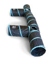 Feline Ruff Premium 3 Way Cat Tunnel. Extra Large 12 Inch Diameter and Extra Long. A Big Collapsible Play Toy. Wide Pet Tunnel Tube for Other Pets Too! (3 Way Two Pack + Teaser Wand!)