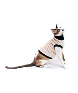 Kotomoda Cat's Turtleneck T-Beige Fleece (XS)