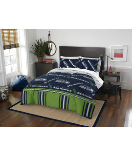 Northwest NFL Seattle Seahawks Unisex-Adult Bed in a Bag Set, Full, Rotary Legacy