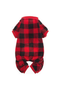 ScENEREAL Pet Pajamas for Dogs Red Plaid Sweaters Soft clothes