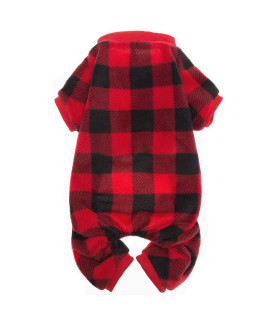 ScENEREAL Pet Pajamas for Dogs Red Plaid Sweaters Soft clothes