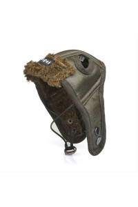 Leconpet Dog Aviator Hat, Dog Winter Pilot Hat with Ear Flaps for cold Weather (L, Brown)