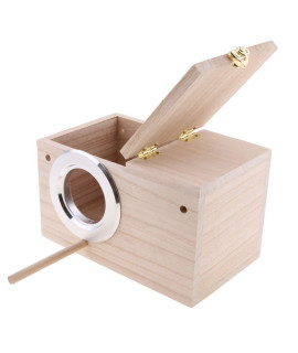 PINVNBY Parakeet Nest Box Bird House Budgie Wood Breeding Box for Lovebirds, Parrotlets Mating Box (L:9.8 * 5.3 * 5.3 inch)