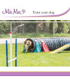 MiMu Dog Agility Training Equipment Kit with 5-Foot Full Length Dog Agility Tunnel, 8 Weave Poles, 1 Dog Agility Jump
