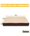 KOPEKS XL Rectangular Orthopedic Memory Foam Dog Bed - Includes Waterproof Inner Protector & Removable Cover - Brown