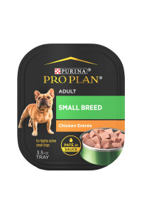 Purina Pro Plan Wet Dog Food for Small Dogs, Adult Small Breed Chicken Entree High Protein Dog Food - (12) 3.5 oz. Trays