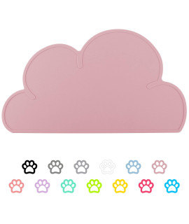 DesignSter Pet Food Mats-Dog cat Feeding Mat Top grade cloud Silicone Pad Anti-Slip Waterproof Anti-Slip Bowl Placemat (Lilac)