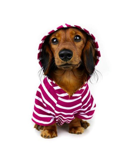 DJANGO Dog Hoodie and Super Soft and Stretchy Sweater with Elastic Waistband and Leash Portal (Medium, Boysenberry)