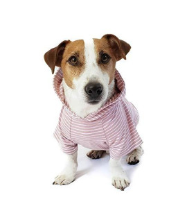 DJANGO Dog Hoodie and Super Soft and Stretchy Sweater with Elastic Waistband and Leash Portal (Small, Blush Pink)