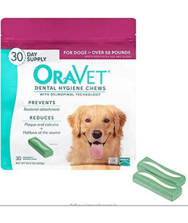 Dog Chews, Dog Treats Snack, Merial Oravet Dental Hygiene Chew Reduce Plaque and Calculus,Bad Breath & Bacteria in Dogs Mouth (Large Dogs Over 50 pounds)