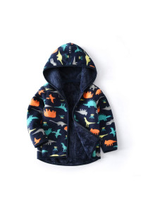 Feidoog Toddler Polar Fleece Jacket HoodedABaby Boys girls Autumn Winter Long Sleeve Thick Warm Outerwear,Dark Blue,2-3T