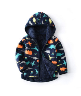 Feidoog Toddler Polar Fleece Jacket HoodedABaby Boys girls Autumn Winter Long Sleeve Thick Warm Outerwear,Dark Blue,2-3T