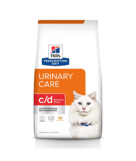 Hill's Prescription Diet c/d Multicare Stress Urinary Care with Chicken Dry Cat Food, Veterinary Diet, 8.5 lb. Bag (Packaging May Vary)