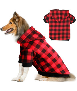 Blaoicni Plaid Dog Hoodie Sweatshirt Sweater for Extra Large Dogs cat Puppy clothes coat Warm and Soft(XXL)
