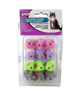 Spot Colored Fur Mice Cat Toys (3 Pack)3