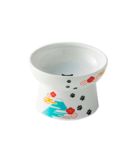 Necoichi Raised Stress Free Cat Food Bowl, Elevated, Backflow Prevention, Dishwasher And Microwave Safe, No1 Seller In Japan (Fuji Limited Edition, Regular)
