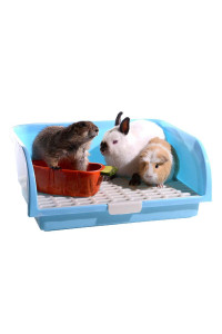 Oncpcare Super Large Rabbit Litter Box, Small Animal Restroom Square Rabbit Litter Toilet Chinchilla Potty Trainer Guinea Pig Litter Tray for Mink Squirrel Weasel