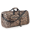 Duffel Bag 65L Packable Duffle Bag with Shoes compartment Unisex Travel Bag Water-Resistant Duffle Bag(Brown Leopard,65L)