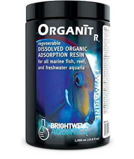 Brightwell Aquatics Organit R - Regenerable Filtration Resin to Remove Organic Material in Marine Saltwater and Freshwater Aquariums, 1000-ml, ORGR1000