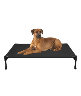 Veehoo Cooling Elevated Dog Bed Portable Raised Pet Cot With Washable & Breathable Mesh No-Slip Rubber Feet For Indoor & Outdoor Use Large Black