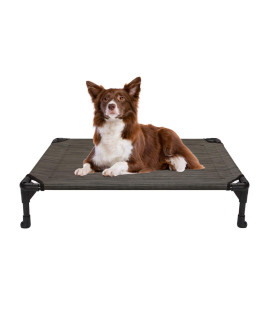 Veehoo Cooling Elevated Dog Bed Portable Raised Pet Cot With Washable & Breathable Mesh No-Slip Rubber Feet For Indoor & Outdoor Use Medium Brown