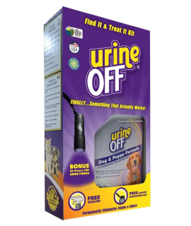 urineOFF Find it Treat it Kit for Dogs, Stain and Odor Remover with LED Hi-Power Urine Finder