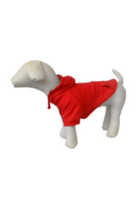 Lovelonglong Blank Basic Hoodie Sweatshirt For Dogs 100% Cotton 12 Colors 11 Sizes Fits Small Medium Dachshund Large Dog (D-M, Red)
