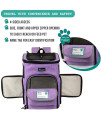 PetAmi Pet Carrier Backpack for Small Cats, Dogs, Puppies | Airline Approved | Ventilated, 4 Way Entry, Safety and Soft Cushion Back Support | Collapsible for Travel, Hiking, Outdoor (Purple)