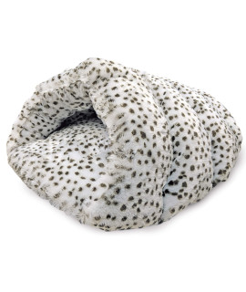 SPOT Ethical Products Sleep Zone Snow Leopard Cuddle Cave Small Dog & Cat Bed 22"