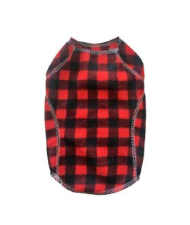 Cloak and Dawggie Fleece Patterned Dog Sweater Plaid Dog Fleece Pullover Best Cold Weather Winter Polar Fleece All Breed (S 15-20 LBS, Red Buffalo)