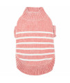Blueberry Pet Cozy Soft Chenille Classy Striped Dog Sweater In Dusty Rose, Back Length 14, Pink Clothes For Dogs