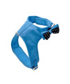 Coastal - Accent Fashion - Microfiber Dog Harness, Boho Blue with Polka Dot Bow, Medium (20"-24")