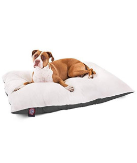 Majestic Pet 36 x 48 Inch Gray Rectangle Pillow Pet Dog Bed with Sherpa, Large (48 in. x 36 in.), Model: 78899500115