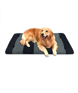B&G Fashion Stripe Design Dog Bed Durable Dog Mat, Soft Dog Pad, Machine Washable and Clean Easy - Gray&Black Zebra(40 inch by 27 inch)