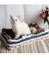 FJWYSANGU Pet Blanket Premium Fluffy Flannel Cushion Soft and Warm Mat for Dogs Cats Medium Size Animal Blue Stars
