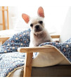 FJWYSANGU Pet Blanket Premium Fluffy Flannel Cushion Soft and Warm Mat for Dogs Cats Medium Size Animal Blue Stars