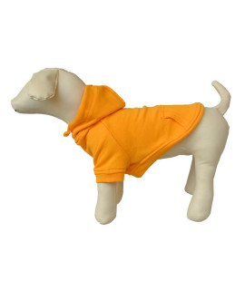 Lovelonglong Blank Basic Hoodie Sweatshirt For Dogs 100% Cotton 12 Colors 11 Sizes Fits Small Medium Dachshund Large Dog (D-S, Orange)