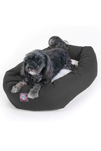 Majestic Pet 24" Gray Bagel Dog Bed with Sherpa Center