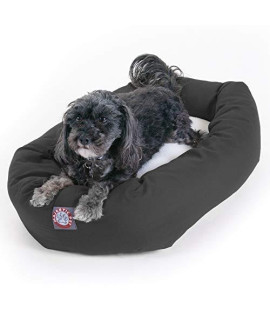 Majestic Pet 24" Gray Bagel Dog Bed with Sherpa Center