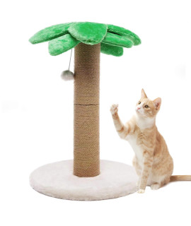 LUcKITTY Small Medium cat Scratching Post Kitty coconut Palm Tree-cat Scratch Post for cats and Kittens - Natural Jute Sisal Scratch Pole cat Scratcher 23in