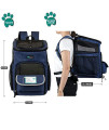 PetAmi Pet Carrier Backpack for Small Cats, Dogs, Puppies | Airline Approved | Ventilated, 4 Way Entry, Safety and Soft Cushion Back Support | Collapsible for Travel, Hiking, Outdoor (Navy)