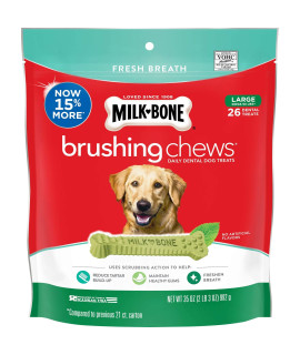 Milk-Bone Fresh Breath Brushing chews, 26 Large Daily Dental Dog Treats