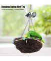 TOPINCN Rattan Straw Parrot Nest Pet Birds Cockatiel Cage Hanging Swing Toy with Bells Hut Tent Bed Birdhouse Parrots Toys(2720cm)