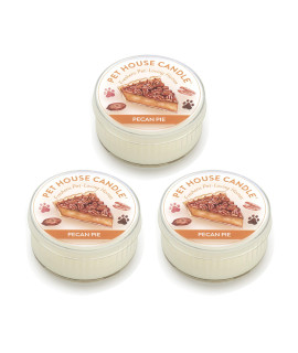 One Fur All Pet House Mini candle Set, Pack of 3 - Pecan Pie - Pet Odor Eliminator candle, Burn Time - 10-12 Hours Pet candle, Non-Toxic, Ideal for Smaller Spaces