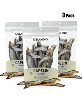 Icelandic+ Capelin Whole Fish Dog Treat 2.5-oz Bag (Pack of 3 (2.5-oz Bags))