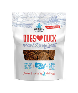 Farmland Traditions Filler Free Dogs Love Duck & Carrot Premium Jerky Treats for Dogs, 13.5 oz. Bag