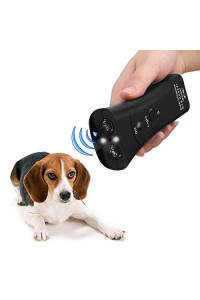 Handheld Dog Repellent, Dual Channel Electronic Animal Repellent, Handy Ultrasonic Dog Training Pet Bark Stopper for Outdoor Camping Garden (Black)