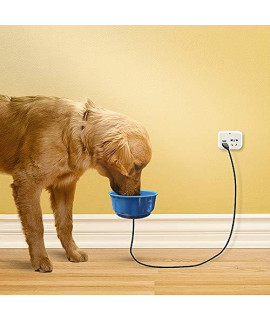 Heating Pet Water Dispenser Feeding Bowl Food Traywater Heater Bowllightblue